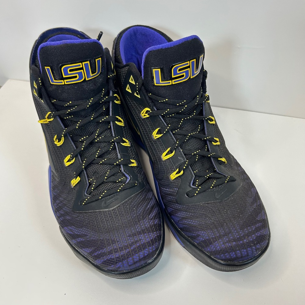 Nike Collegiate LSU LeBron 12 Trainer Size 8 Purple Gold Sporty Streetwear